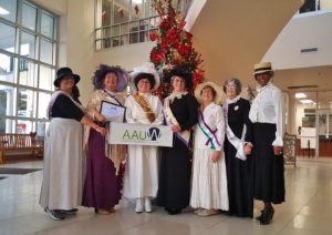 AAUW Flagler County Branch was recognized at the Flagler County Commission meeting on December 14th for adding Alice Scott Abbott to the Florida Women's Hall of Fame. Patty Paukovich, Kim Medley, Terry Smith, Kathy Reichard-Ellavasky, Susie Baird, Linda Russell, Awilda Hamilton. Photo: Ed Siarkowicz