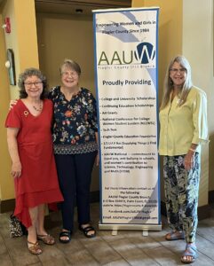 Pat DeWitt, AAUW FL Past President. with Gail Palmer, President-Elect and Suzer Sachs, Director for Program