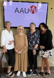 AAUW Flagler branch leadership with speaker, Dr. Mary Gatta